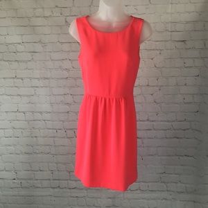 Women’s J Crew bright coral sleeveless mini skater dress size 0.
